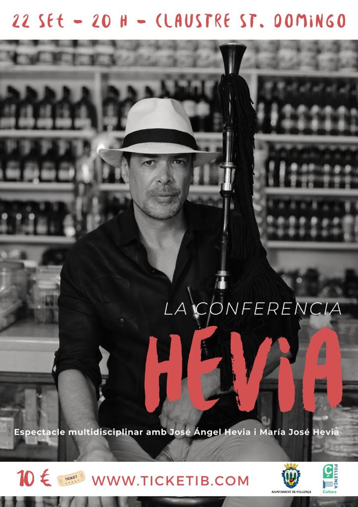 Cartell de La conferència, espectacle amb José Ángel Hevia i María José Hevia al claustre de Sant Domingo de Pollença, el 22 de setembre a les 20 h